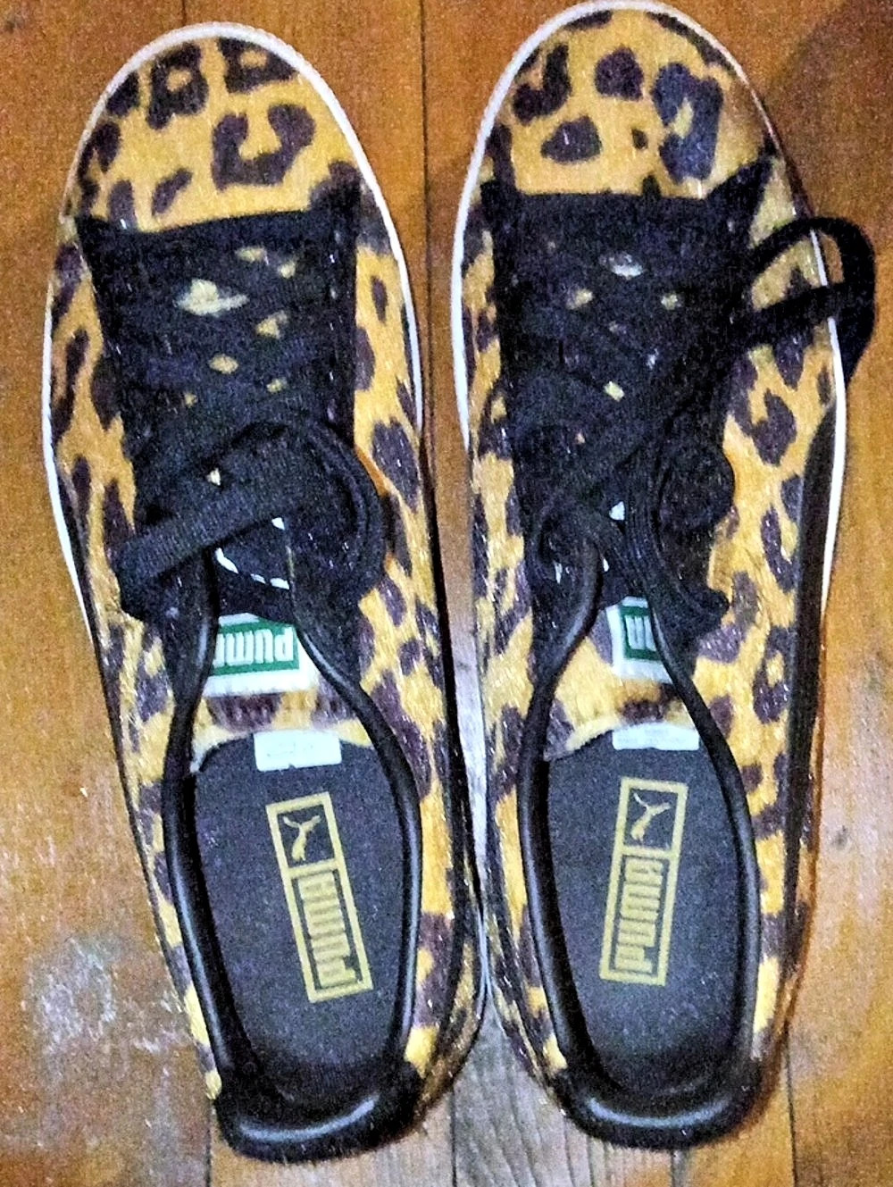 Puma Clyde Leopard Print Calf Hair Sneakers Size 10.5 Mens New